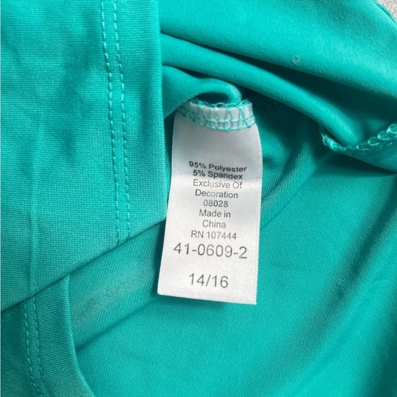 Jessica London 3/4 sleeve blouse teal size 14 / 16 - Picture 4 of 8